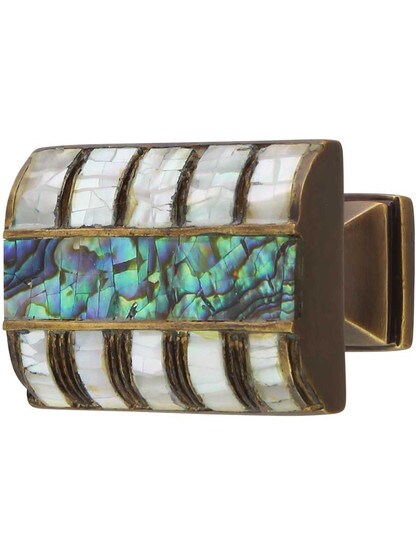 Fair Isle Rectangle Knob - 1 inch x 1 3/8 inch in Aged Dover.